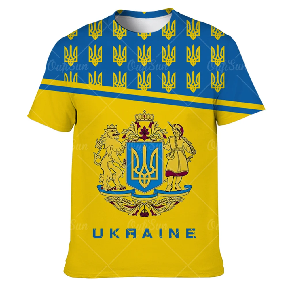 Vintage 3D Printed T-Shirts for Men Ukrainian T Shirt Men Clothing New Flag Short Sleeves Summer Fashion O-Neck Harajuku Top Tee