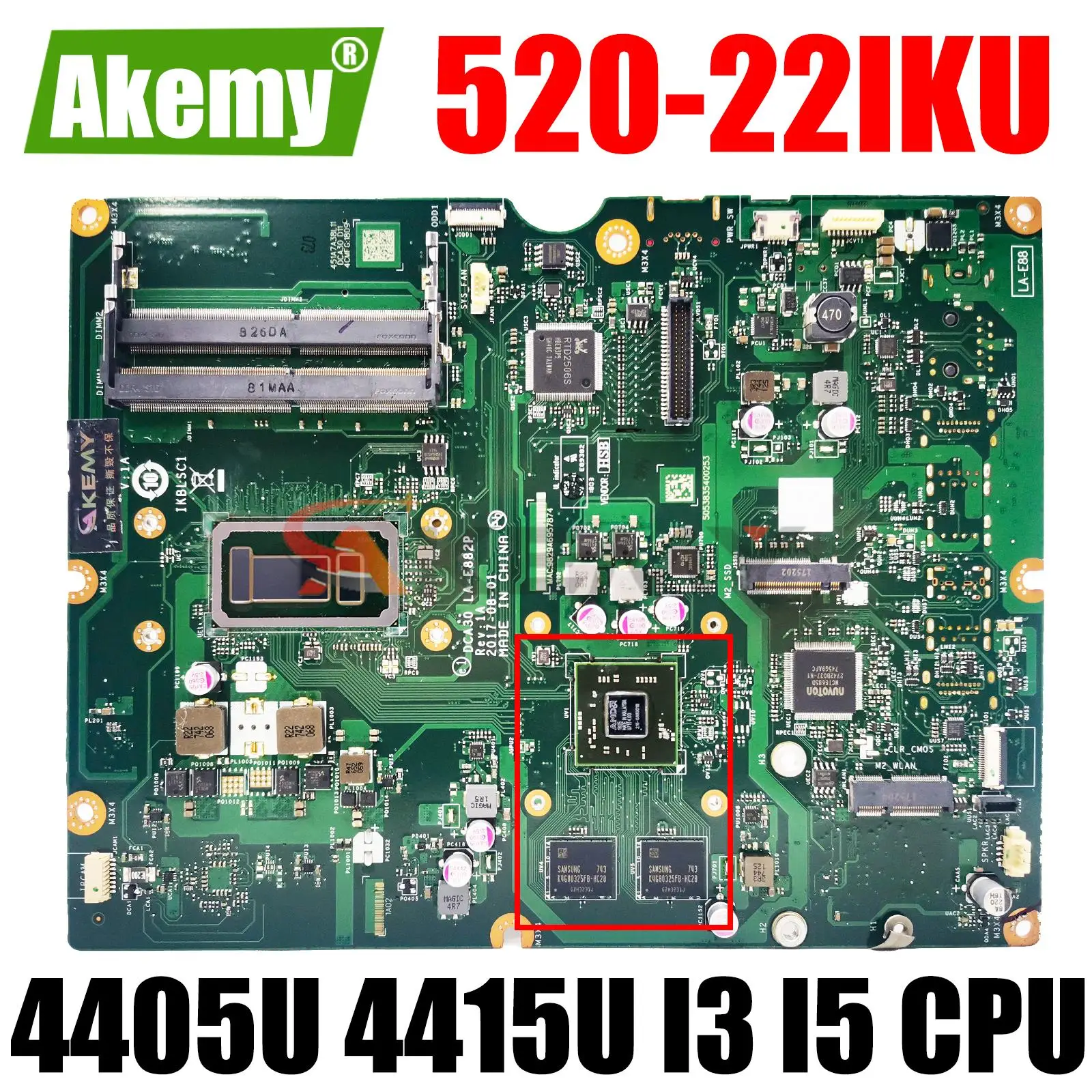 La-E882P Per Lenovo Aio 520-22Iku 520-24Iku Scheda Madre All-In-One Con Cpu 4405U 4415U I3 I5 Ddr4 V2G Gpu