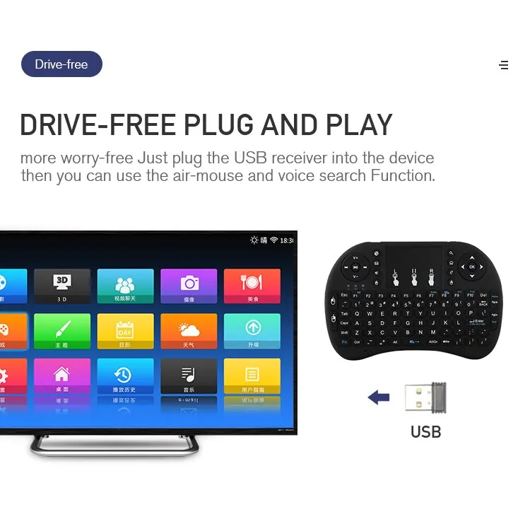 I8 Mini Wireless Keyboard 2.4G Air Mouse Remote Touchpad Use Dry Battery for Android TV Box PC Wireless Keyboard