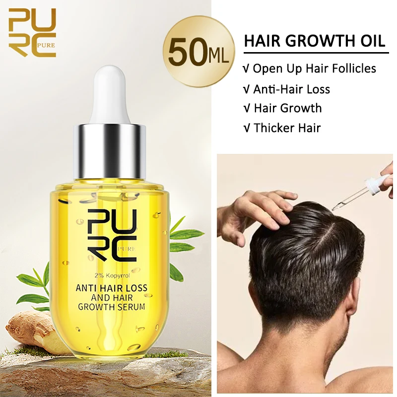 

PURC New Ginger Hair Oil 50ML for All Hair Types Thicken Strengthens Weak Hair Strands Scalp Treatments Hair Care Products