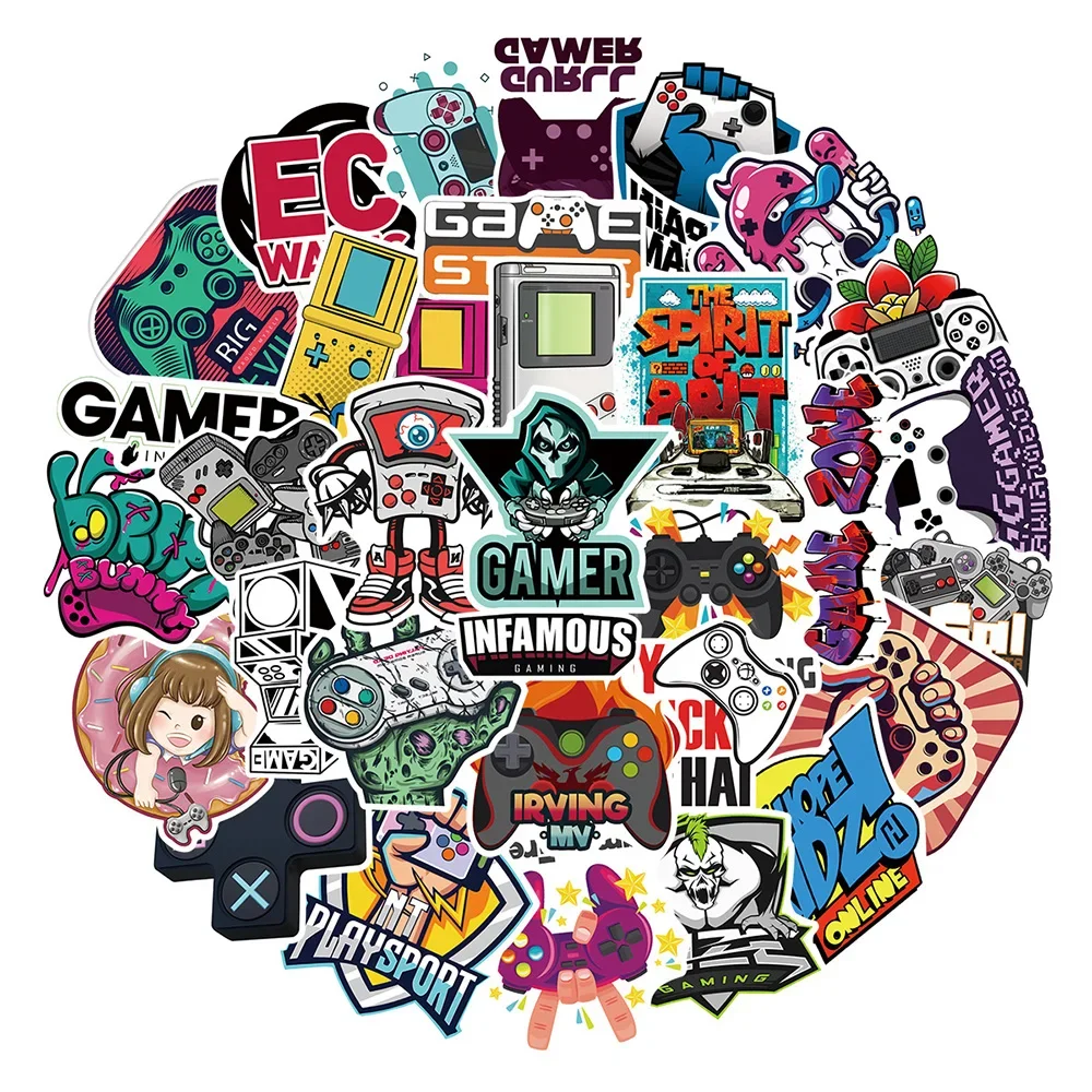 50pcs Cool Vintage Video Game Stickers Decal Skateboard Laptop Phone Bike Car Funny Waterproof Sticker Kids Classic Toys - 2