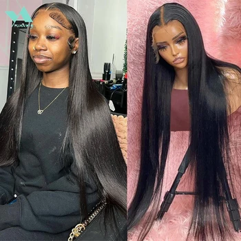 30 40 42 Inch 13x4 13x6 HD Transparent Bone Straight Lace Front Wig 200 Density Brazilian Lace Frontal Wigs Human Hair For Women 1