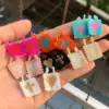6PCS, Rainbow Heart Cross Pendant Miyuki Bead Necklace Charm, Love Bracelet Charm Colorful Accessories 1