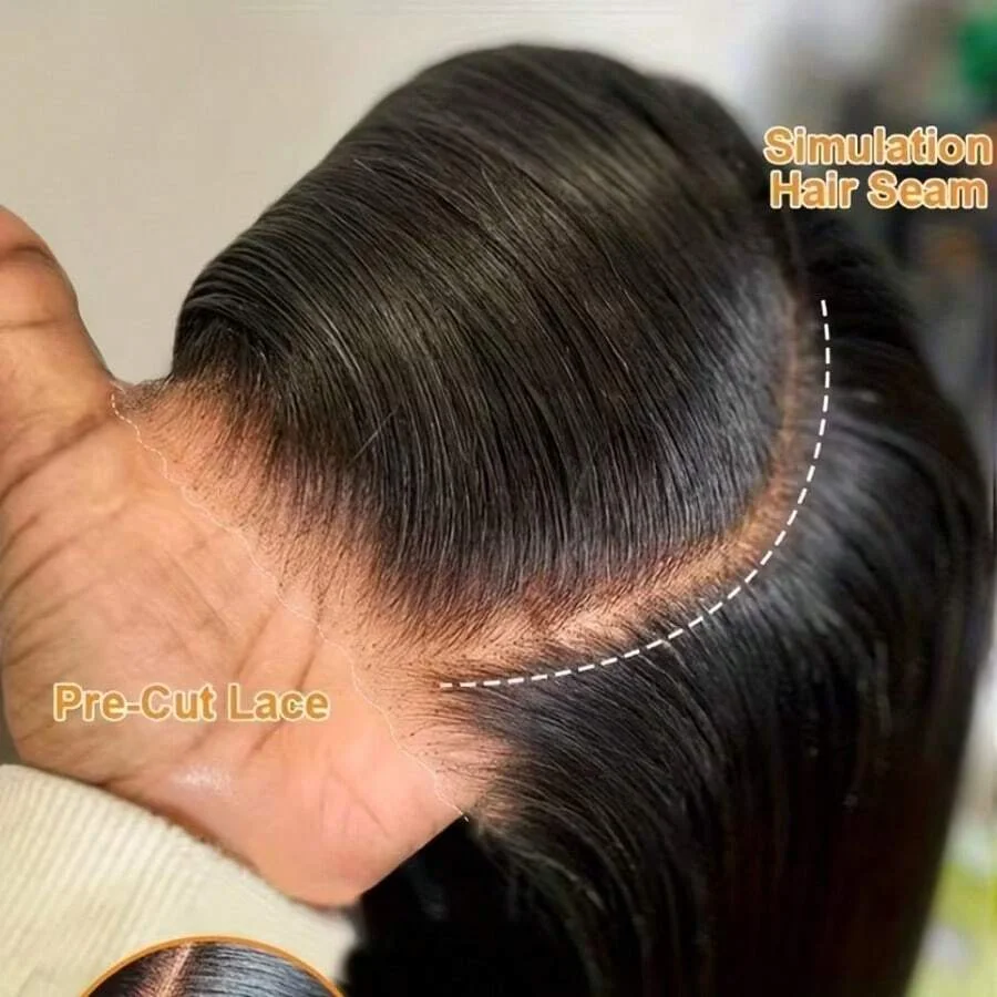 250 Density 40 42 Inch Bone Straight Hd Transparent 13x6 Lace Frontal Wig Brazilian 13x4 Hd Lace Front Human Hair Wigs For Women 4