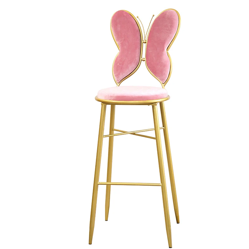 Modern Minimalist Coffee Shop Butterfly Bar Chairs Nordic Kitchen Restaurant High Stool Home Furniture Office Backrest Bar Chair