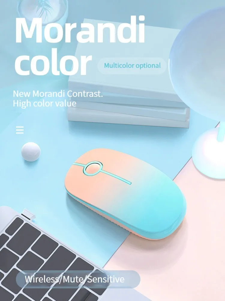 

3 Button 2.4G Gradient Cute Animal Mute Wireless Mouse Suitable for Apple, Xiaomi and Huawei Notebook Desktop Computer Windows