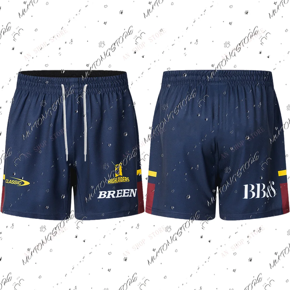 Highlanders Mens Replica Shorts Home New Zealand Rugby Sports Jerseys Must-have Jerseys For Fans 3D Printed