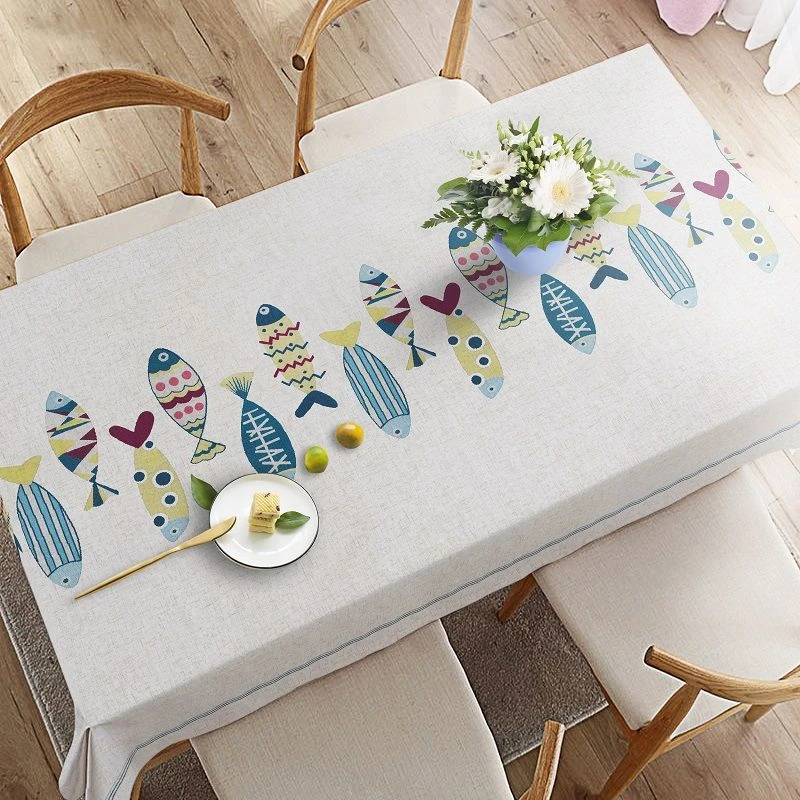 

Waterproof Oil-proof Dining Table Cloth PVC Free-wash Rectangular Printing Tablecloth Nordic Style Thicken Household Tablecloth