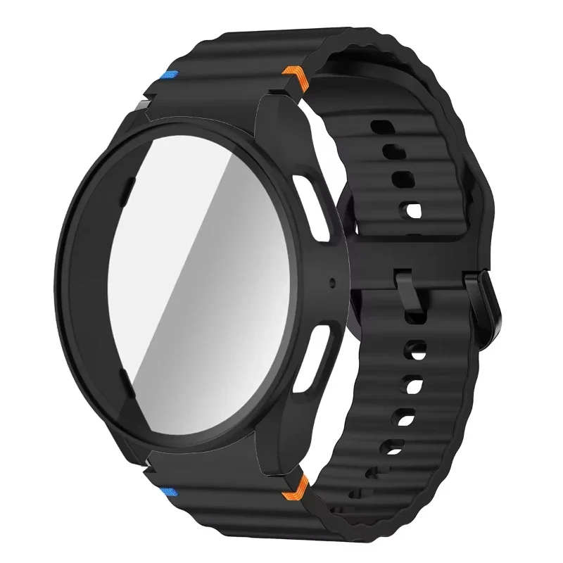 Dual Pack Protective Case and Strap with Tempered Glass and PC Bumper