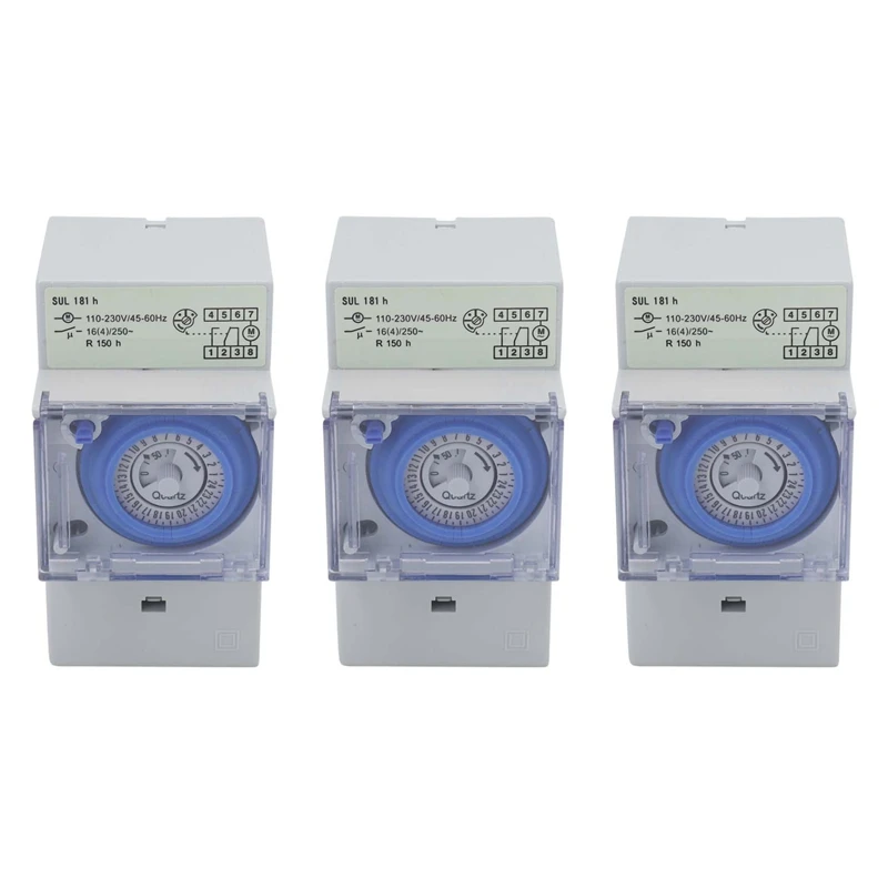 

LBER 3X SUL181H Mechanical Timer 24 Hours Time Switch Relay Electrical Programmable Timer 24 Hour Din Rail Timer Switch