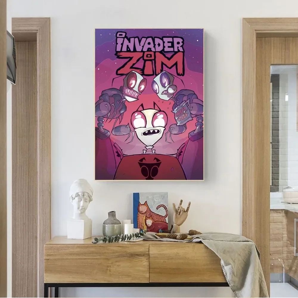 Фото Invader Zim мультяшный плакат из крафт-бумаги, искусство, живопись, наклейки для учебы №3