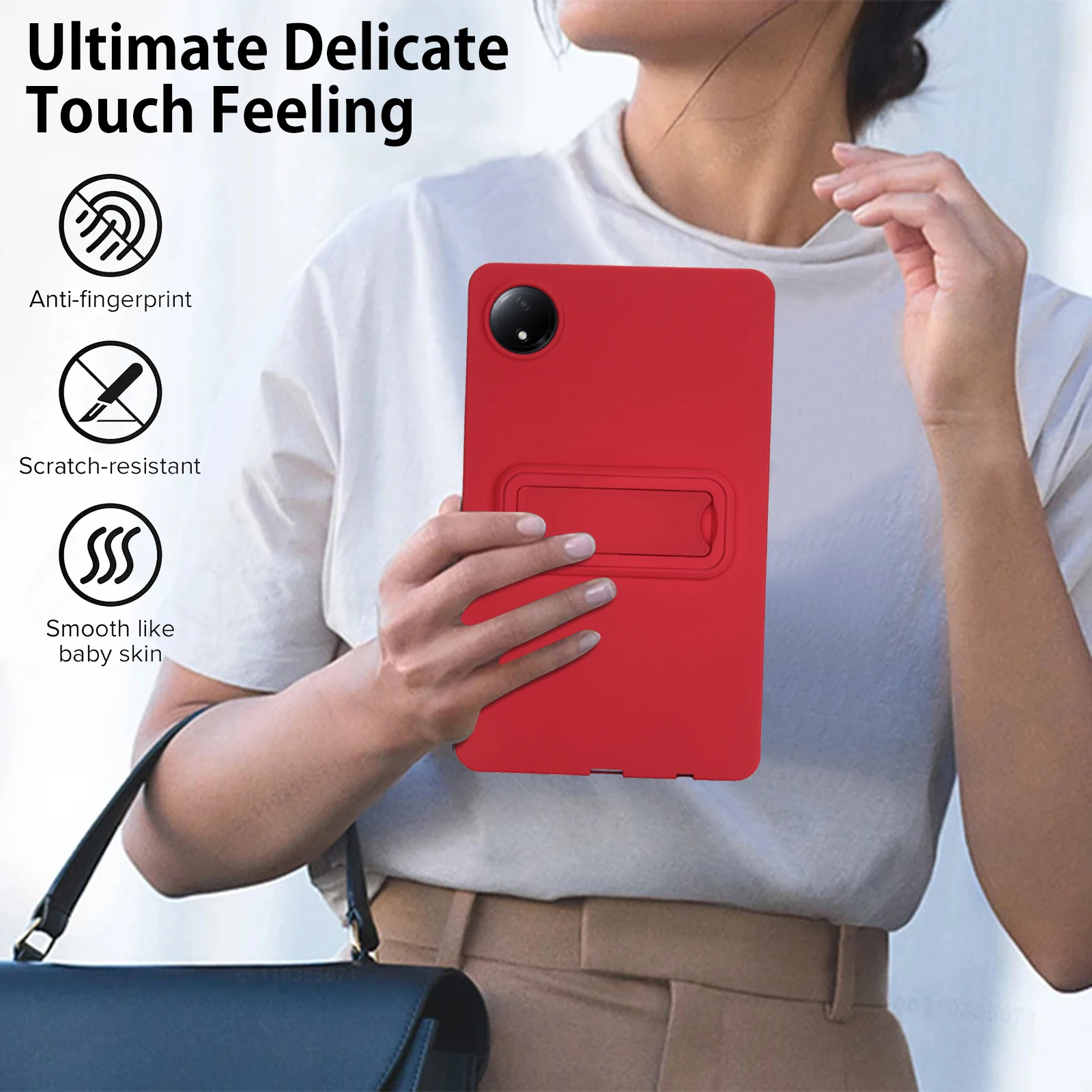 Matte Stand Tablet Case - Durable Hard PC+TPU Protective Cover