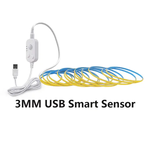 5V 3mm 5mm 8mm COB LED Strip Lights USB Motion Sensor Battery Powered 320LEDs/M Flexible Tape Cabinet Kitchen Night Light Decor - Image 10