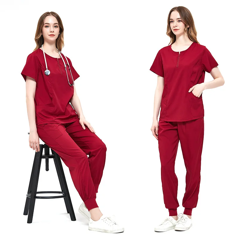 

Dentist Surgical Gown Women's Split hand Washing Suit Nursing Work Elastic Quick-Drying Hospital Nurse Uniform