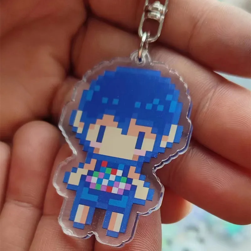 14 Styles Anime Omori Pixel Keychain Cartoon Figures Basil Kel