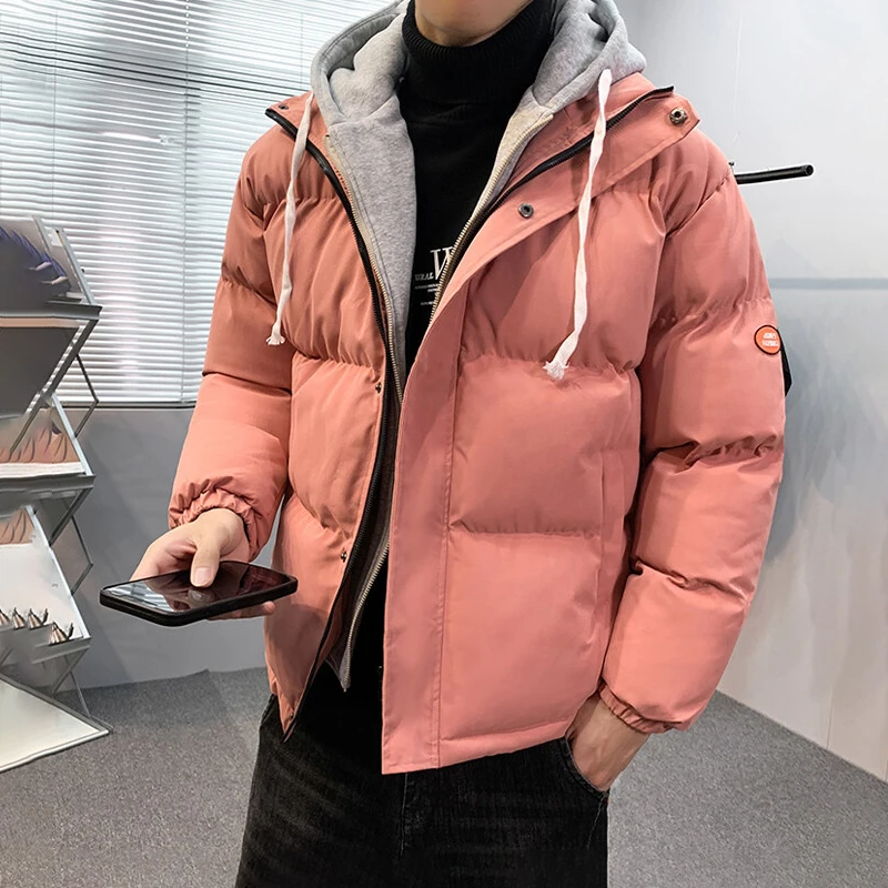

2023 Winter Warm Men Fleece Hooded Jackets Pockets Casual Polar Coats Cold-Proof Thicken Male Overcoat Fake Two Pieces Outwear