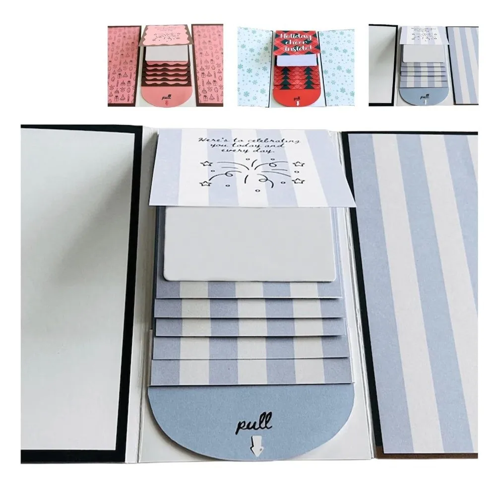 Paper Christmas Gift Card Holder Book with Waterfall Design