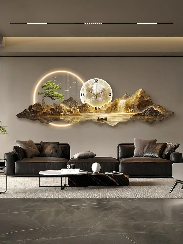 Luxury LED Clock Wall Art Lamp 3