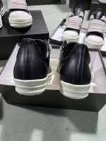 Brand Classic Design Retro Thick Shoelaces Black Cowhide Leather O-wen Men Shoe Lace-up Low Top Casual Women Street Flat Sneaker 2