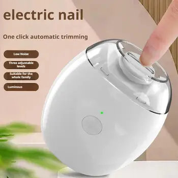 Electric Nail Files 3-Speed Rechargeable Electric Nail Clipper nail Polisher with Light Automatic Nail Cutter Mini Manicure Tool