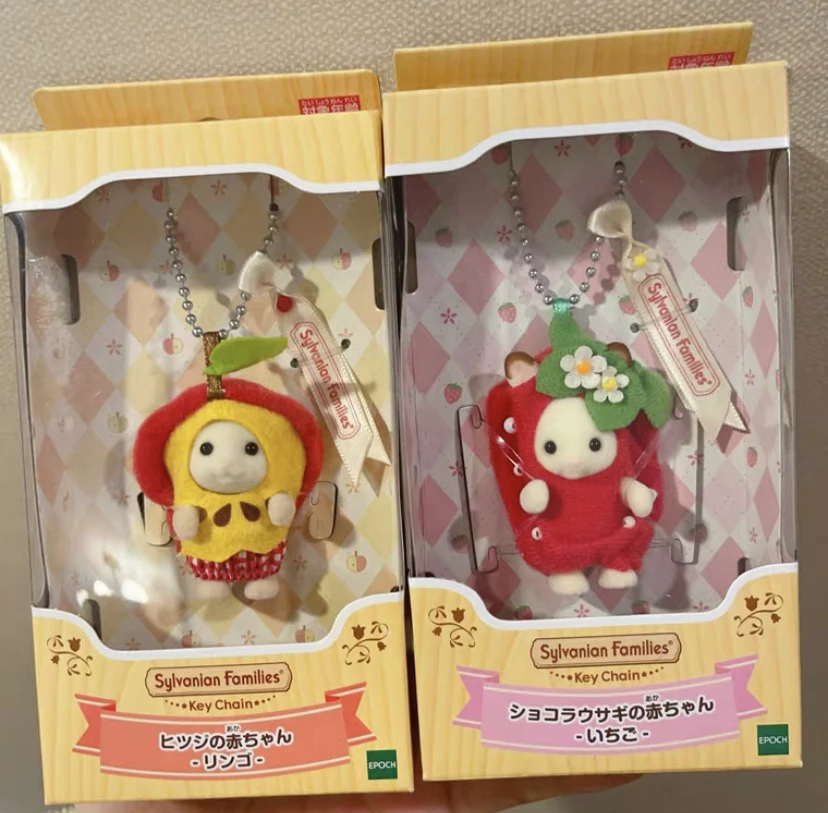 Echte Sylvanian Families Erdbeere Kaninchen Schnee Hirsch Apfel Schafe Anhänger Banane Husky Siegel Puppe Anime Puppen Für Mädchen Spielzeug Spielzeug – Detail 2