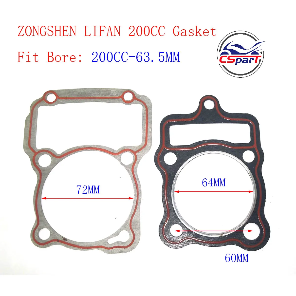 Racing CG200 200CC 63.5MM Piston Kit Rings Air Cooled