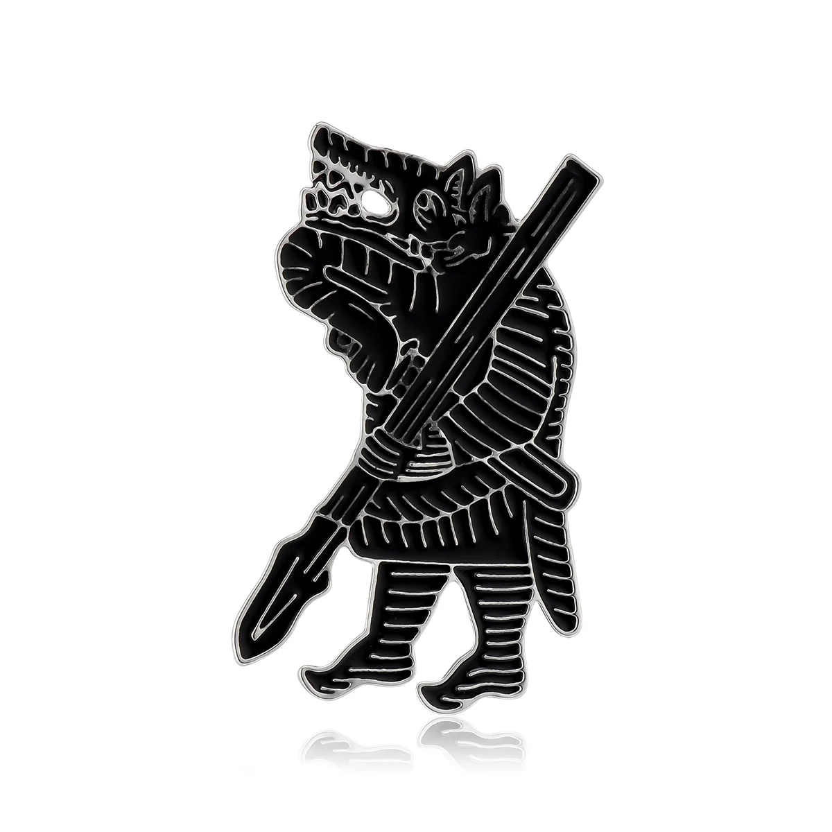 Harong Punk Goth Wolf Bag Pins Personality Animal Enamel Brooch Lapel Lanyard Coat Badge for Women Men Friends Collection Gift