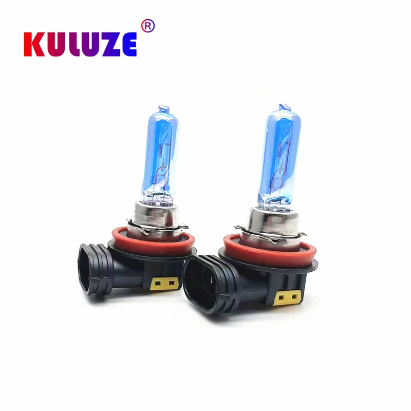 2개입 H8 할로겐 전구 크리스탈 초고휘도 백색 12V 자동차 헤드라이트 전구 H8 55w 할로겐 램프 자동차 라이트 안개등 소스