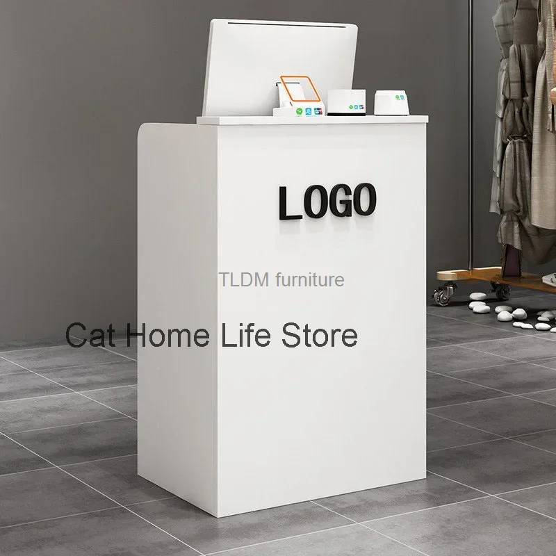 

Modern Reception Desks Office Furniture white minimalist company Front Desk Small Clothing Store Reception Checkout Counter Z