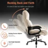 400lbs Office Chair AdjustableLumbarSupport HeavyDutyMetalBaseQuietRubberWheelsHighBack Large ExecutiveComputerDesk Swivel Chair 6