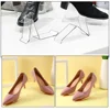 4 Pcs Shoes Retail Shop Display Rack Sandals Store Stand High Heel Transparent Acrylic Clear Shelf 6