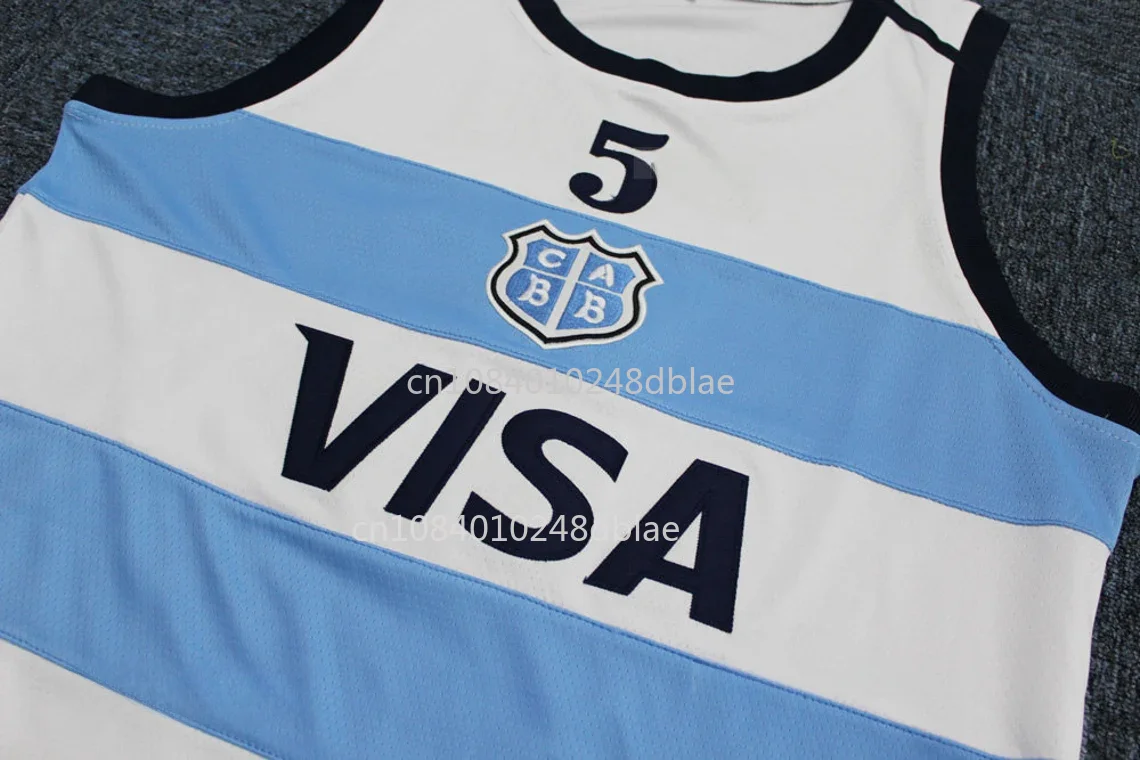 Manu Ginobili #5 Team Argentina Basketball Jerseys Embroidery Youth Kids Adult Any Size And Name