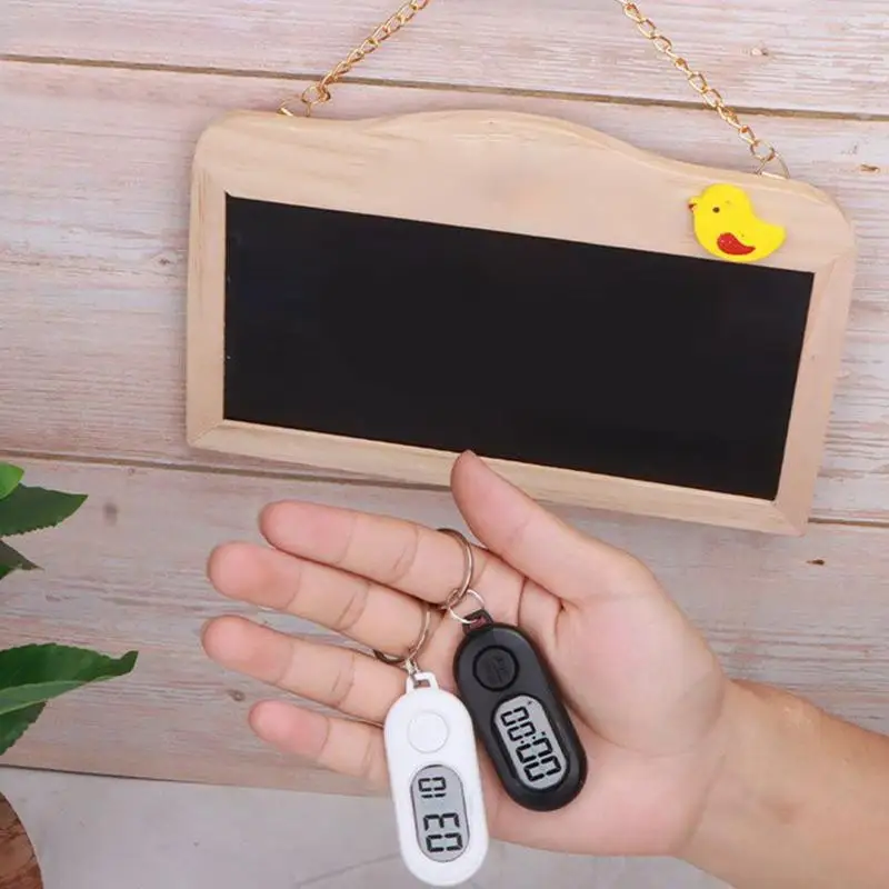Electronic Clock Keychain Stop Watch Small Stop Timer LCD Screen Digital Clock Lightweight Countdown Accessories