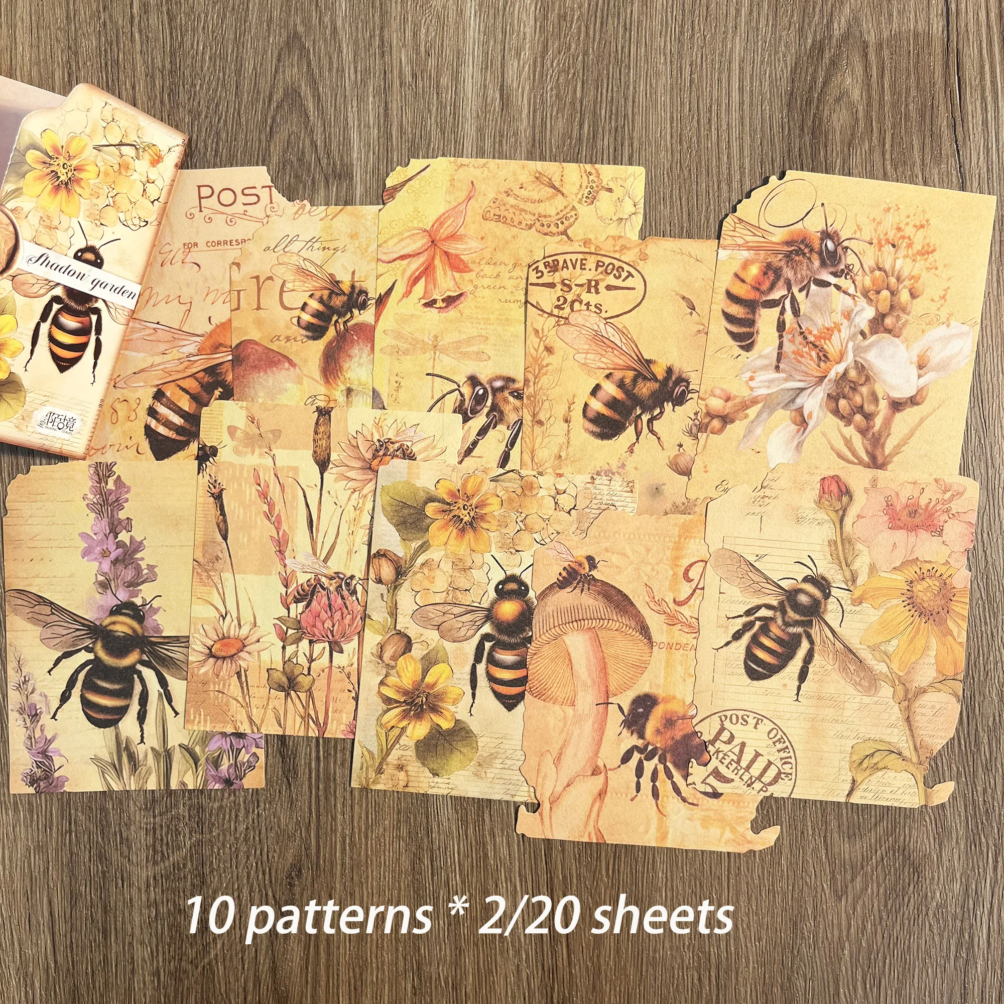 Jaiiman 20 stücke speziell geformte Vintage Bienen garten Thema Sammelalbum Papier, für Journal zubehör, Kunst handwerk, Scrap booking Lieferungen – Detail 10
