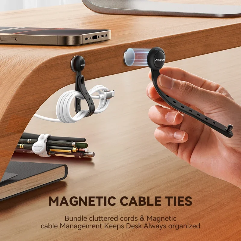 Joyroom 12/6PCS Magnetic Cable Ties Organizer Wire Management 11cm Cable Holder Adjustable Hook & Loop Organizer Straps For Home