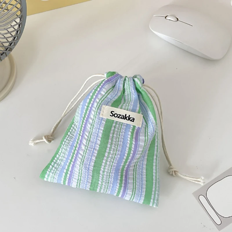 Makeup Accessories Drawstring Storage Bag Canvas Bags For Candy Gift Package Pouch Reusable Home Sundries Organize 5