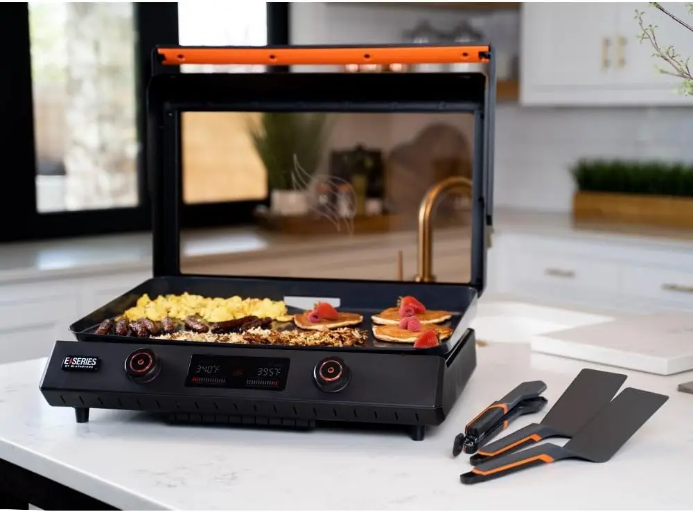 22-Inch Electric Griddle - 1200W Non Stick Ceramic Titanium Coated Stainless Steel Tabletop Griddle with EZ-Touch Control Dial 3