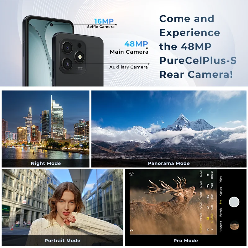 HOTWAV Note 13 Max Mobile Phone 6.8'' HD+ Display Android 14 16(6+10)GB 256GB Cellphone 48MP 5160mAh 9.2mm Ultra-Thin Smartphone 4