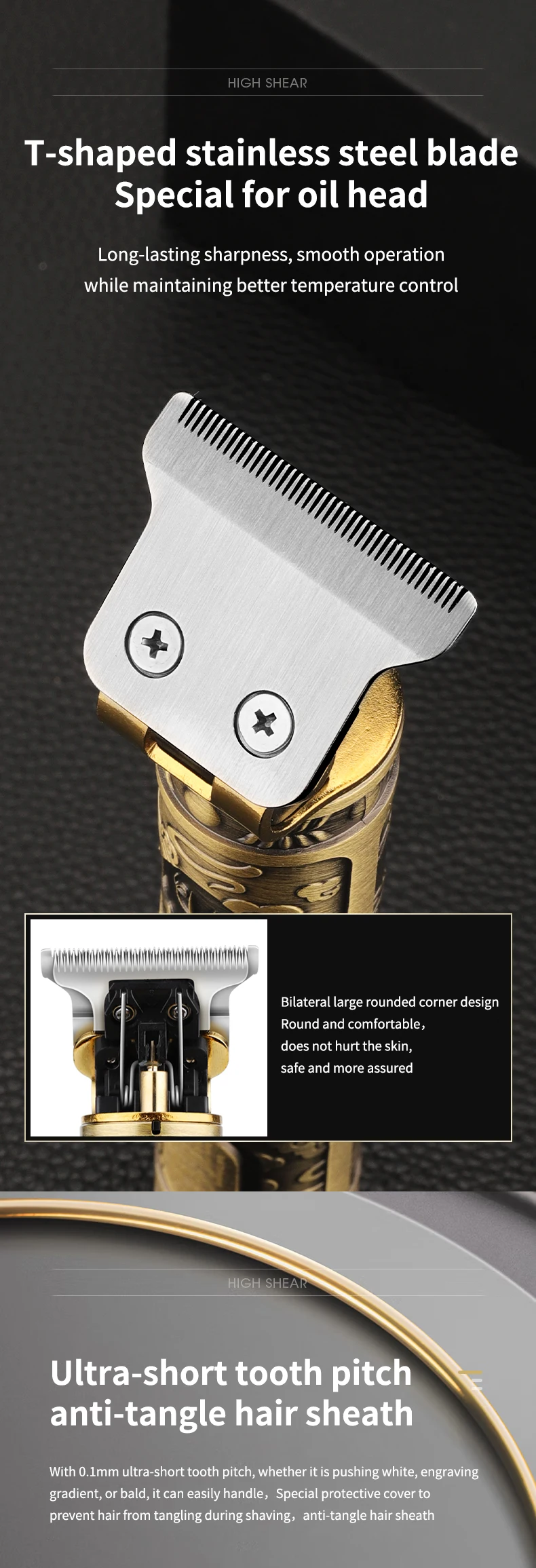 Description Picture 3 of itemLobemoky 2024 3 in 1 Professional Barber Hair Clipper Set Rechargeable Electric Finish Cutting Machine Beard Trimmer Shaver set