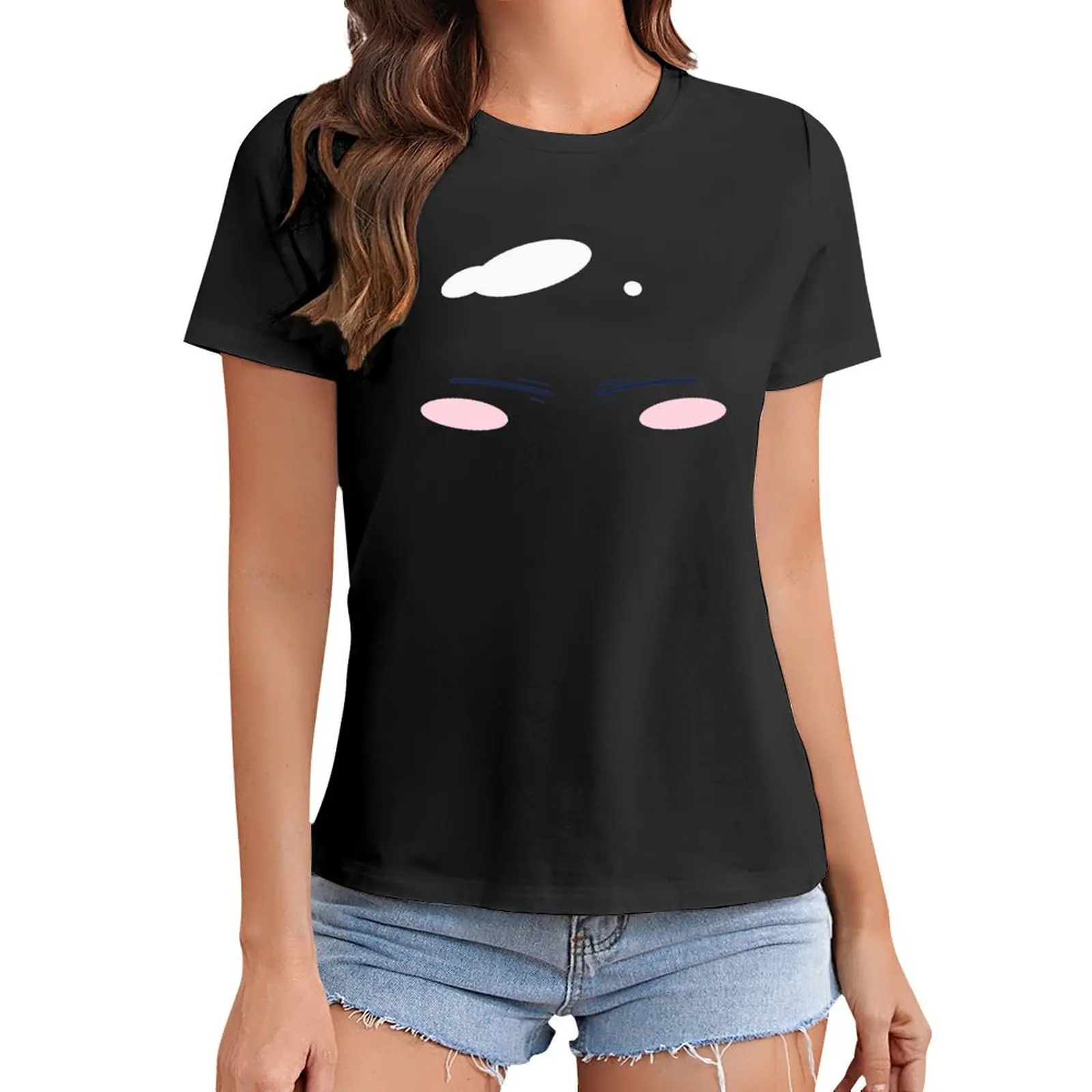 

Rimuru Face Slime Chibi T-Shirt lady clothes customs design your own anime T-shirt Women