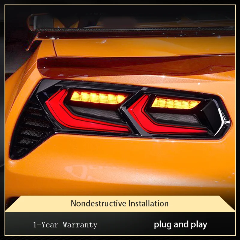 

Running Tail Light Auto for Cars 12V Chevrolet Corvette C7 2014-2018 LED Drl High Configure Taillight Turning Accessories Lamp