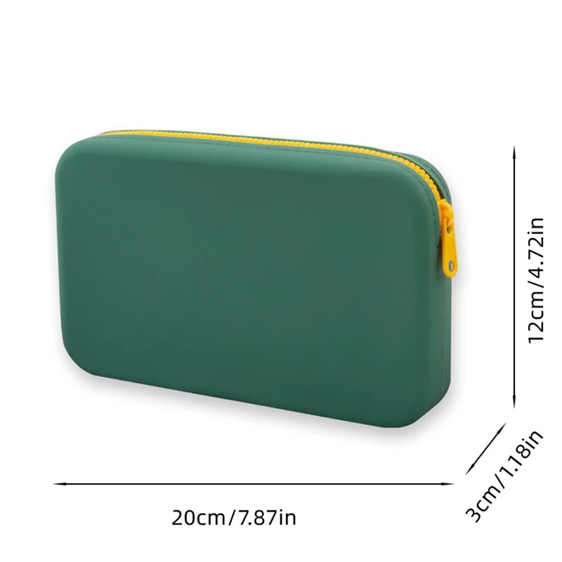 Cosmetic Storage Bag, Square Large Capacity Makeup Brush Holder, Portable Waterproof Silicone with Zipper