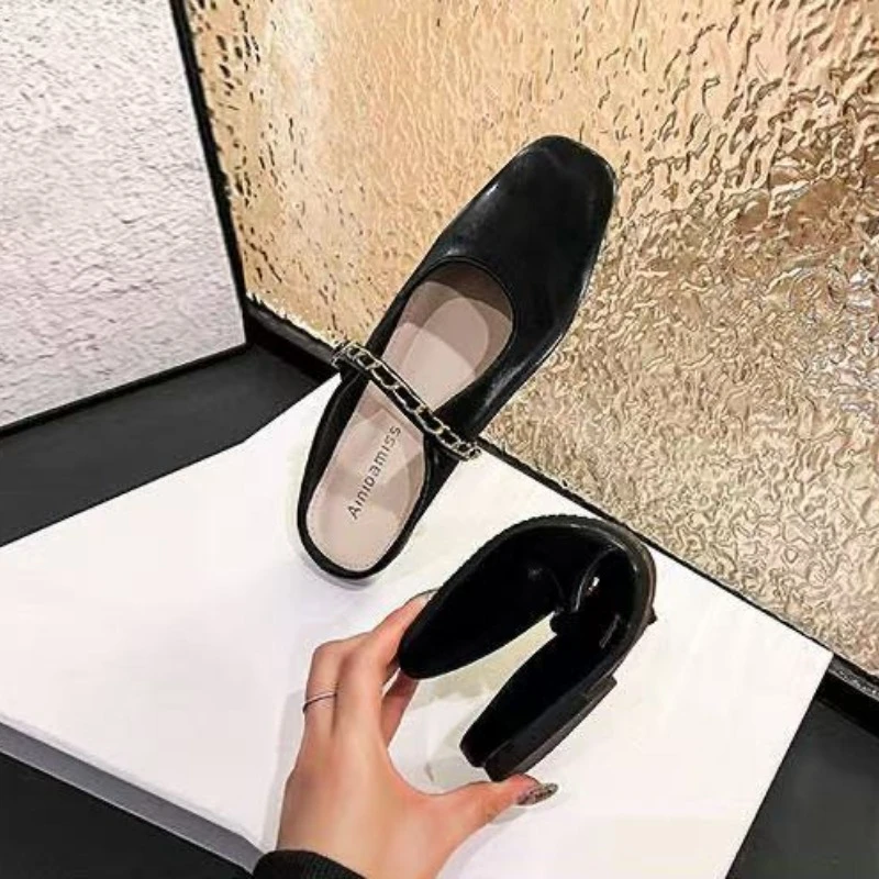 2025 Single shoes Thick Heel Shoes Elegant Classic Retro Square Toe Comfortable Soft Shallow Cut Low Heel Women's Shoes 6