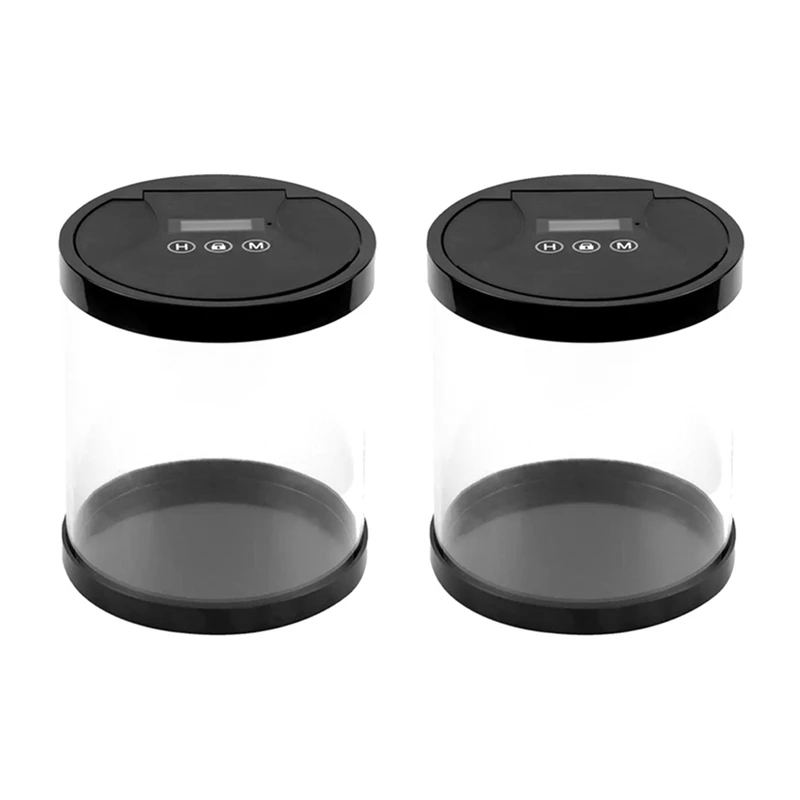 

2X Electronic Time Lock Box Timer Lock Container Multi Function Time Lock Box Bin For Toys Phones No Battery Black