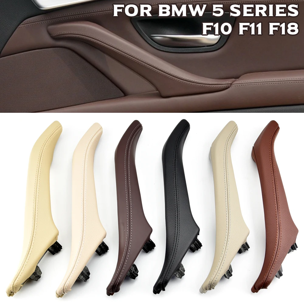 

Car Inner Passenger Door Handle Panel Pull Trim with Leather Handle Cover for BMW 5 Series F10 F11 F18 520i 523i 525i 528i 535i