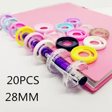 

20PCS28MM multi-function plastic binding ring round hole can carry pen binding disc loose-leaf notebook binding supplies