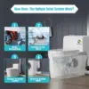 One Piece Macerating Toilet System with Macerator Toilet Pump, 600W Compact Upflush Toilet for Basement - 3 Inlets 5