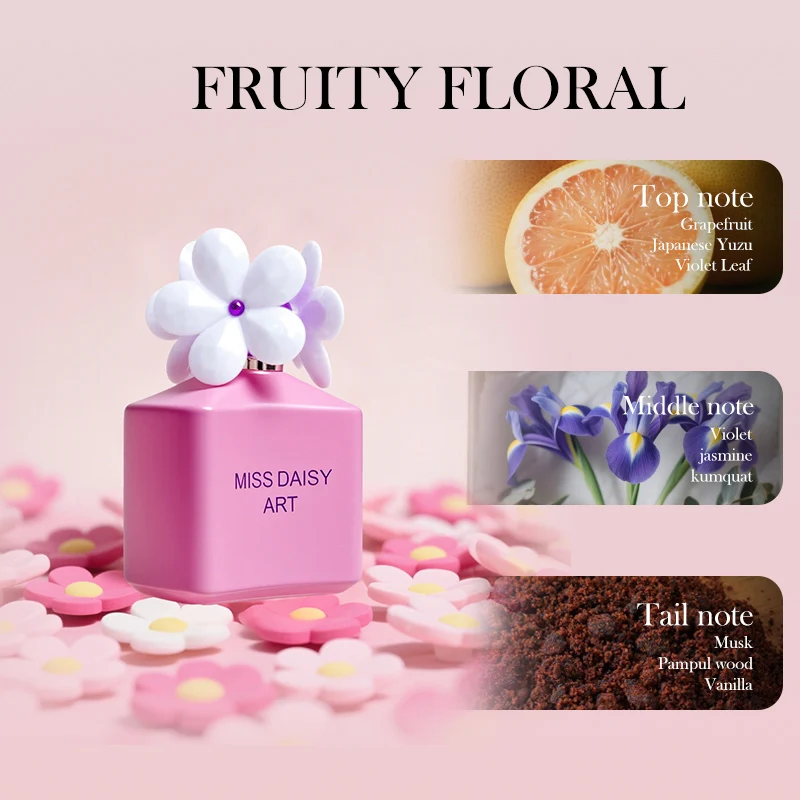 Eau de Toilette Daisy da donna - Fragranza floreale e fruttata classica - Foglia di violetta, pompelmo e vaniglia - Fragranza a lunga durata_voghion.com
