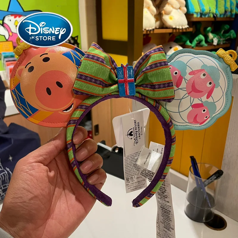 

Disney Pixar Toy Story Hamm Hair Band Cartoon PU Leather Headband Shanghai Disneyland Headwear Hair Accessories Mickey Ears