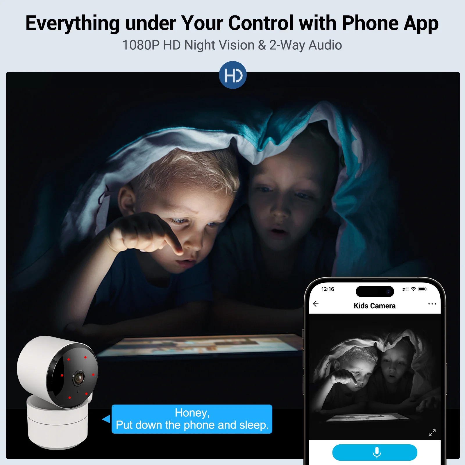 AMOROM 2K Indoor Camera 5/2.4G Wi-Fi Home Night Vision Security Camera 360-Degree Rotating Camera AI Motion Detection IP Camera 6